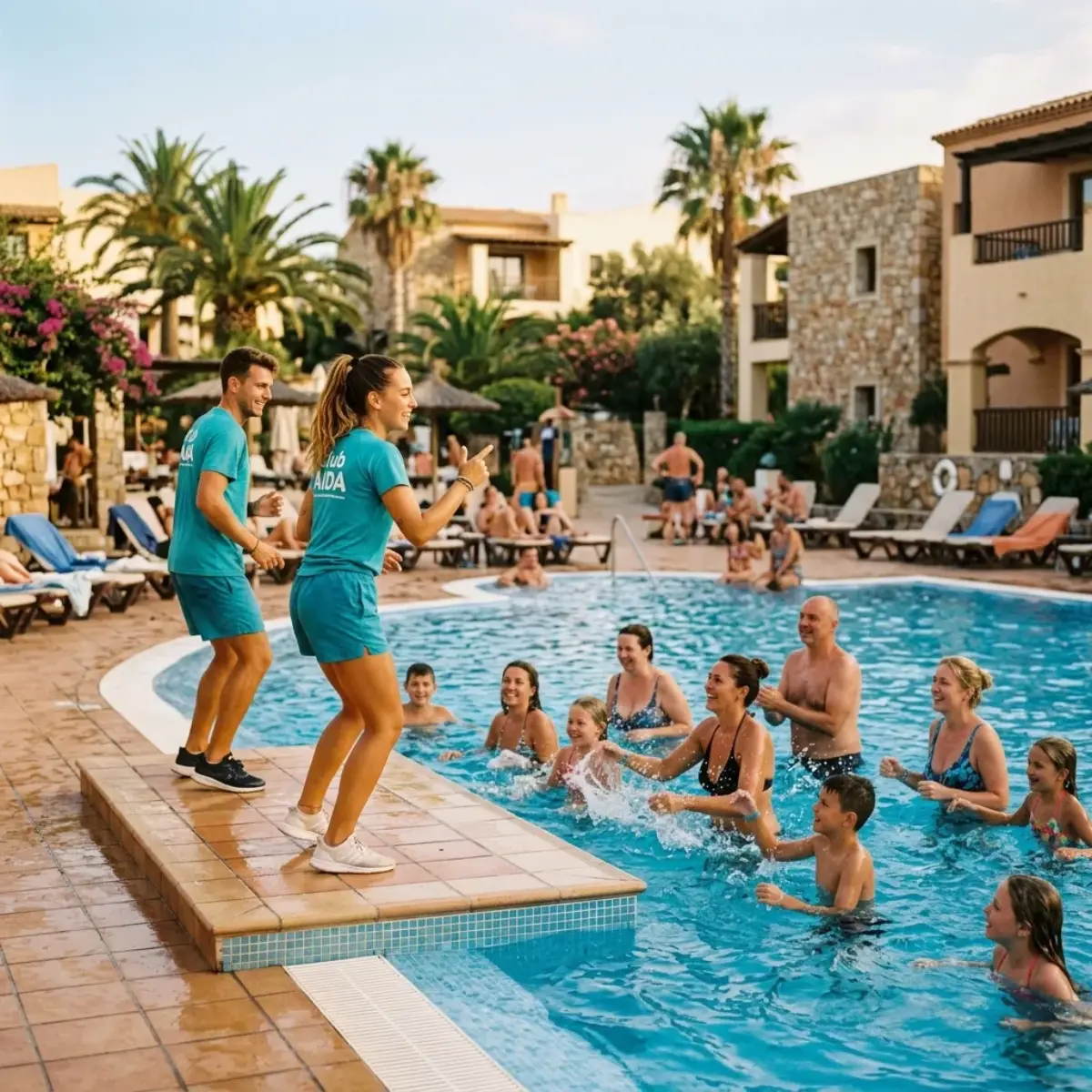 Бассейн отеля Club Aida с водными горками